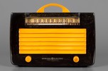 Intensely Swirled General Electric L-574 Catalin Radio in Dark Green + Yellow